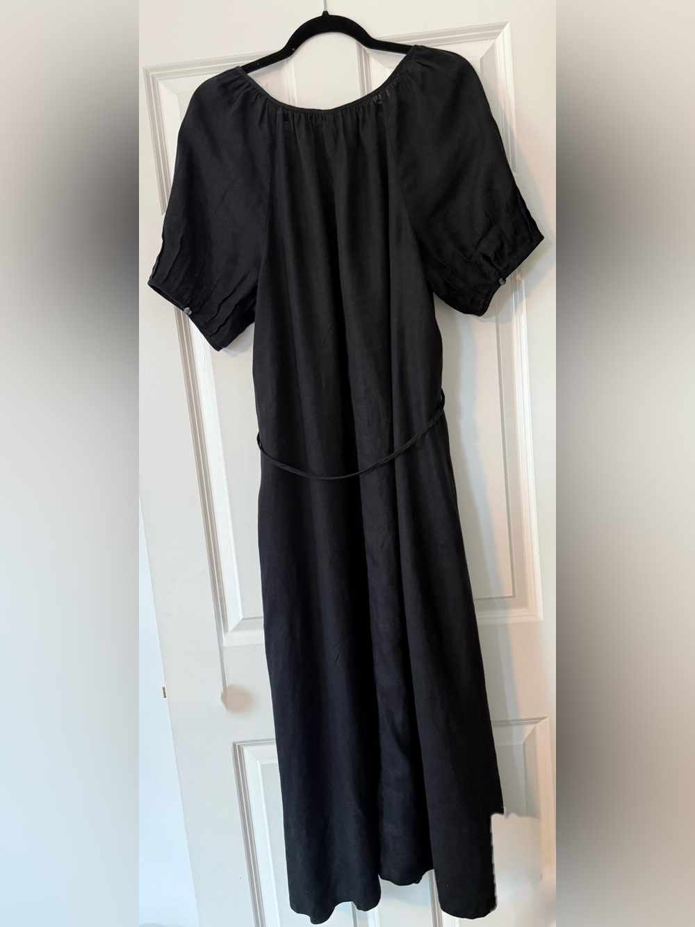 J. Crew Button-Up Black Linen Midi Dress XL - Picture 6 of 12